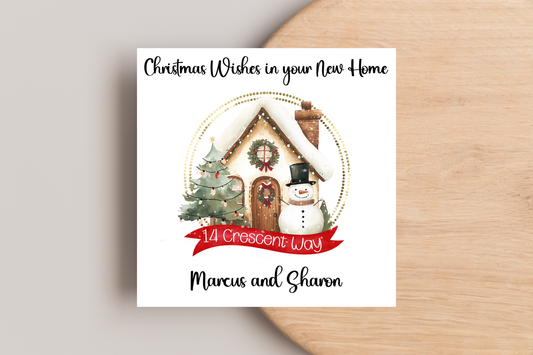 Personalised Christmas Wishes in your new home Christmas Card