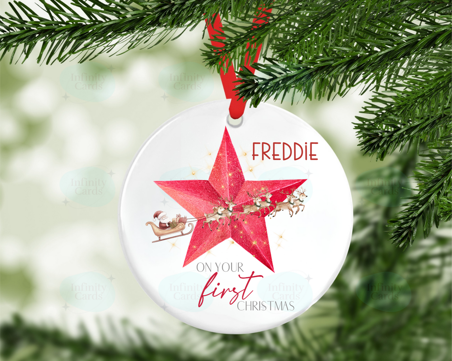 Personalised Star On Your First Christmas Tree Decoration