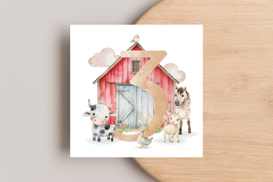 Farm Barn Birthday Card