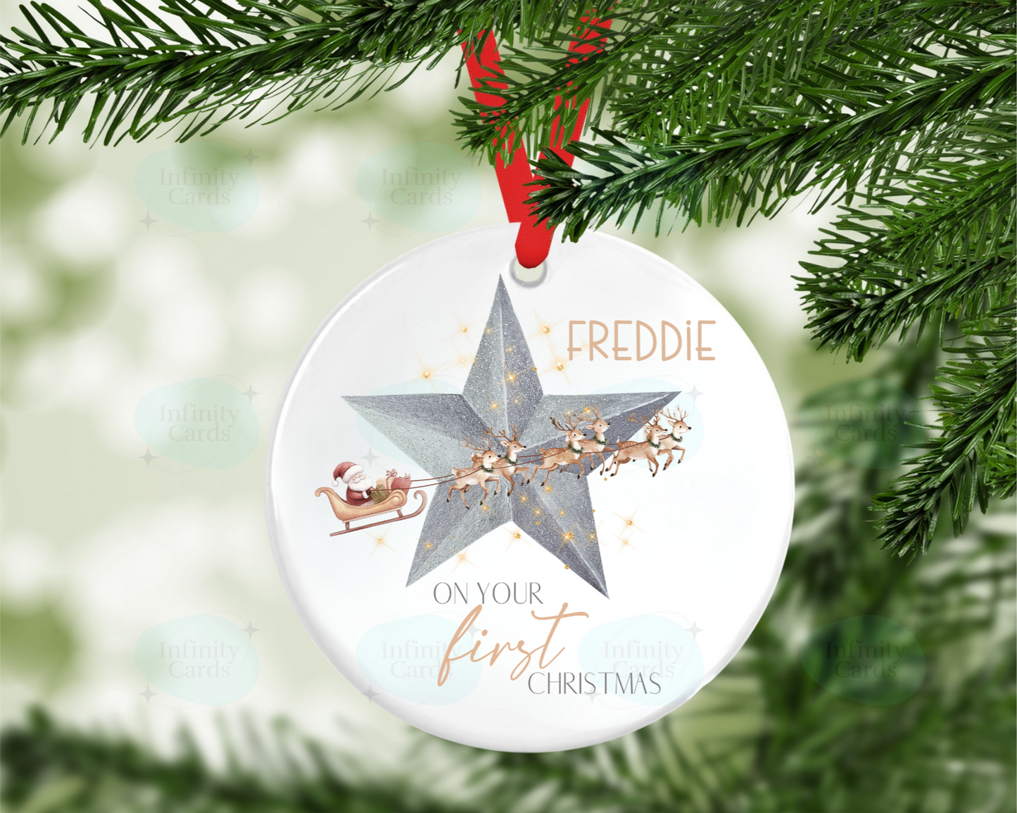 Personalised Star On Your First Christmas Tree Decoration