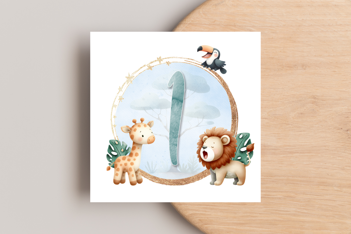 Jungle Number Birthday Card