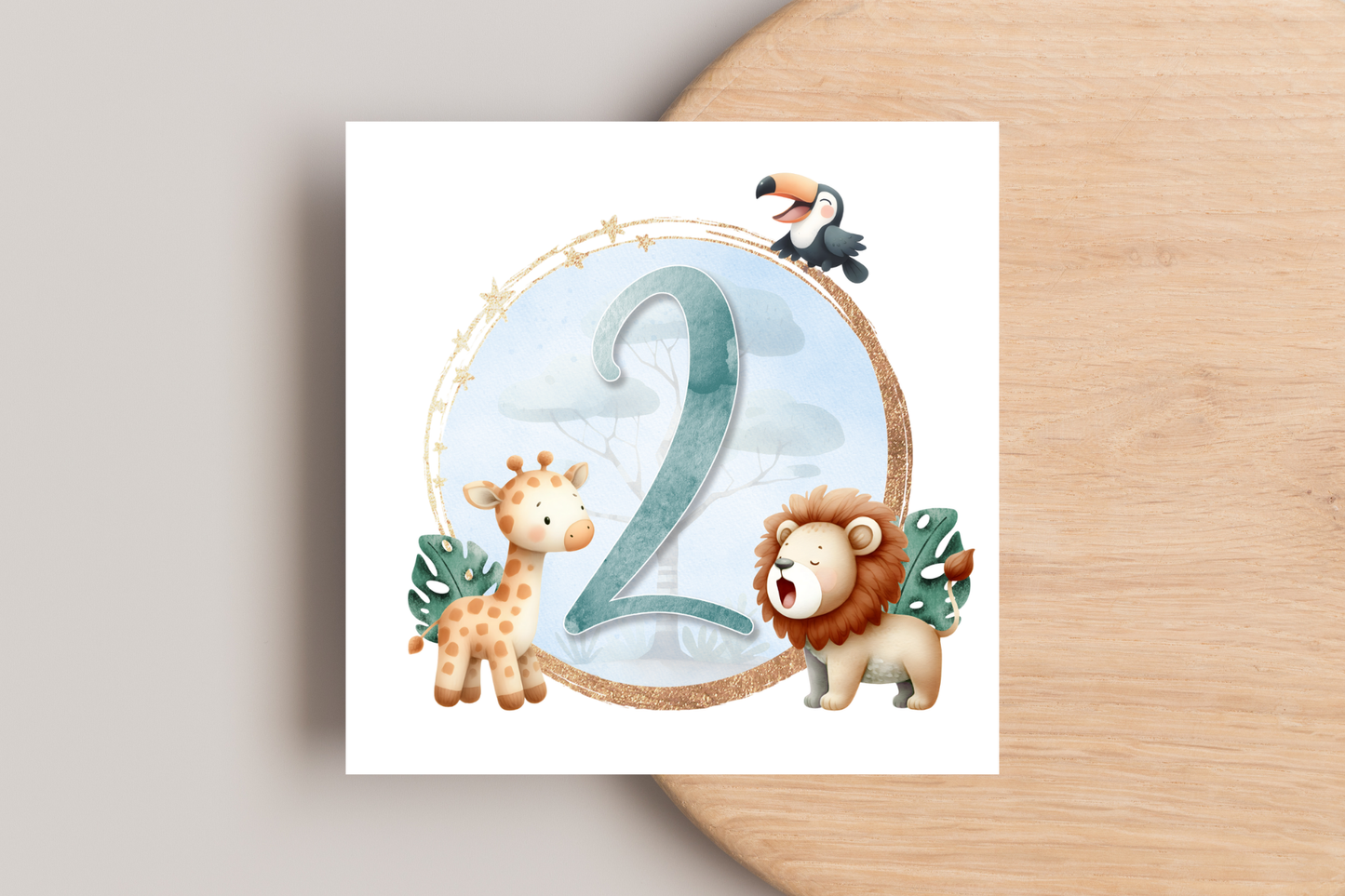 Jungle Number Birthday Card