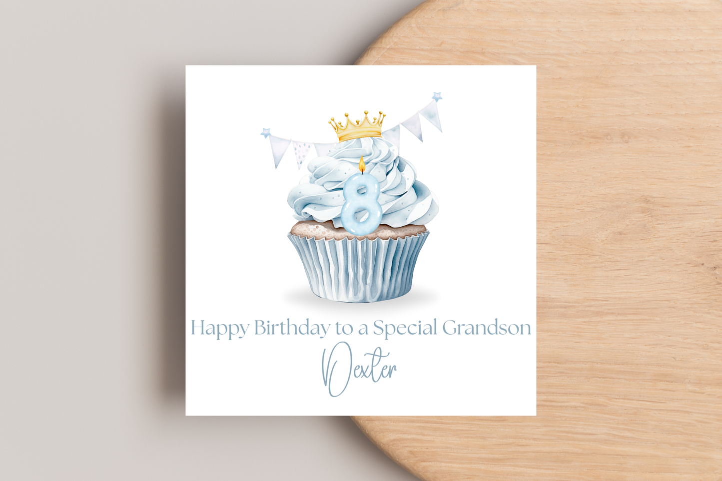 Personalised Prince Cupcake Birthday Card