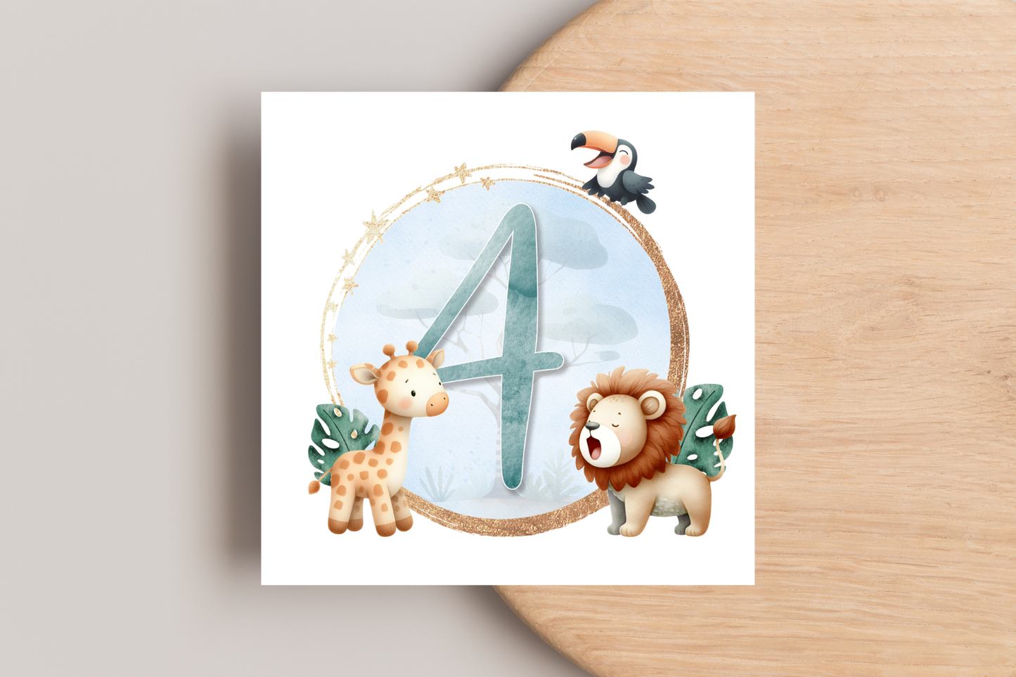 Jungle Number Birthday Card