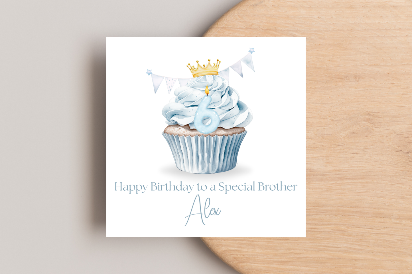 Personalised Prince Cupcake Birthday Card