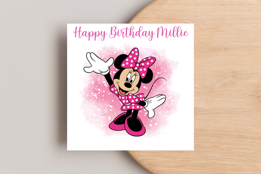 Personalised Minnie Mouse Birthday Card