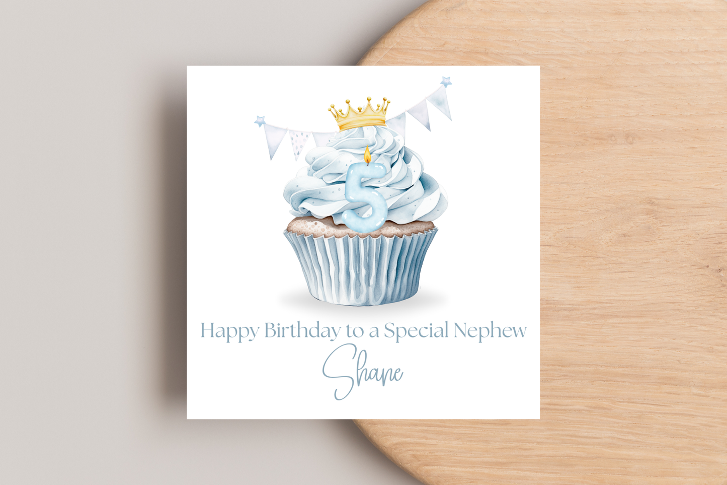 Personalised Prince Cupcake Birthday Card