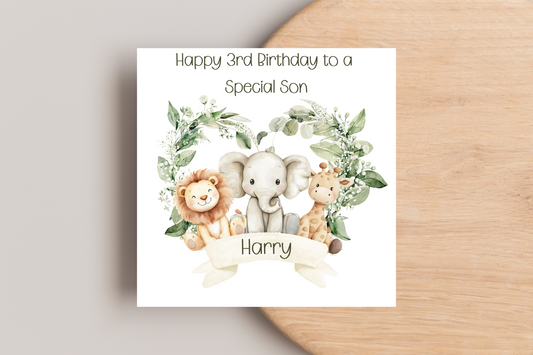 Personalised Jungle Birthday Card