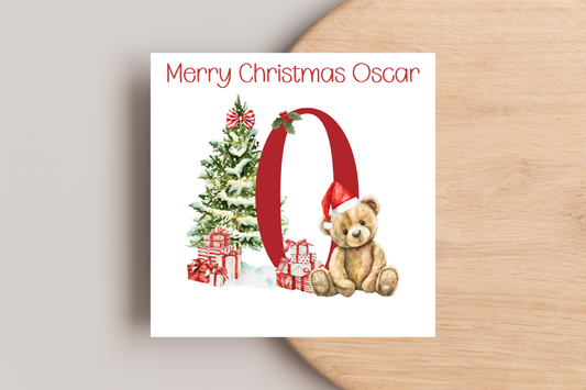 Personalised Teddy Bear Christmas Card