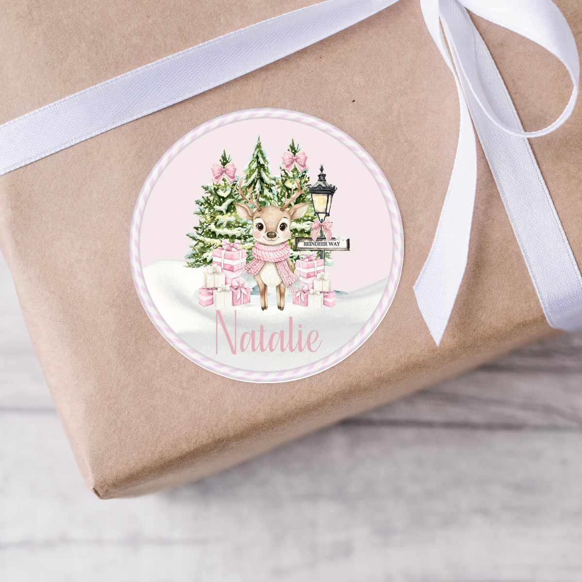 Personalised Reindeer Christmas Present Labels