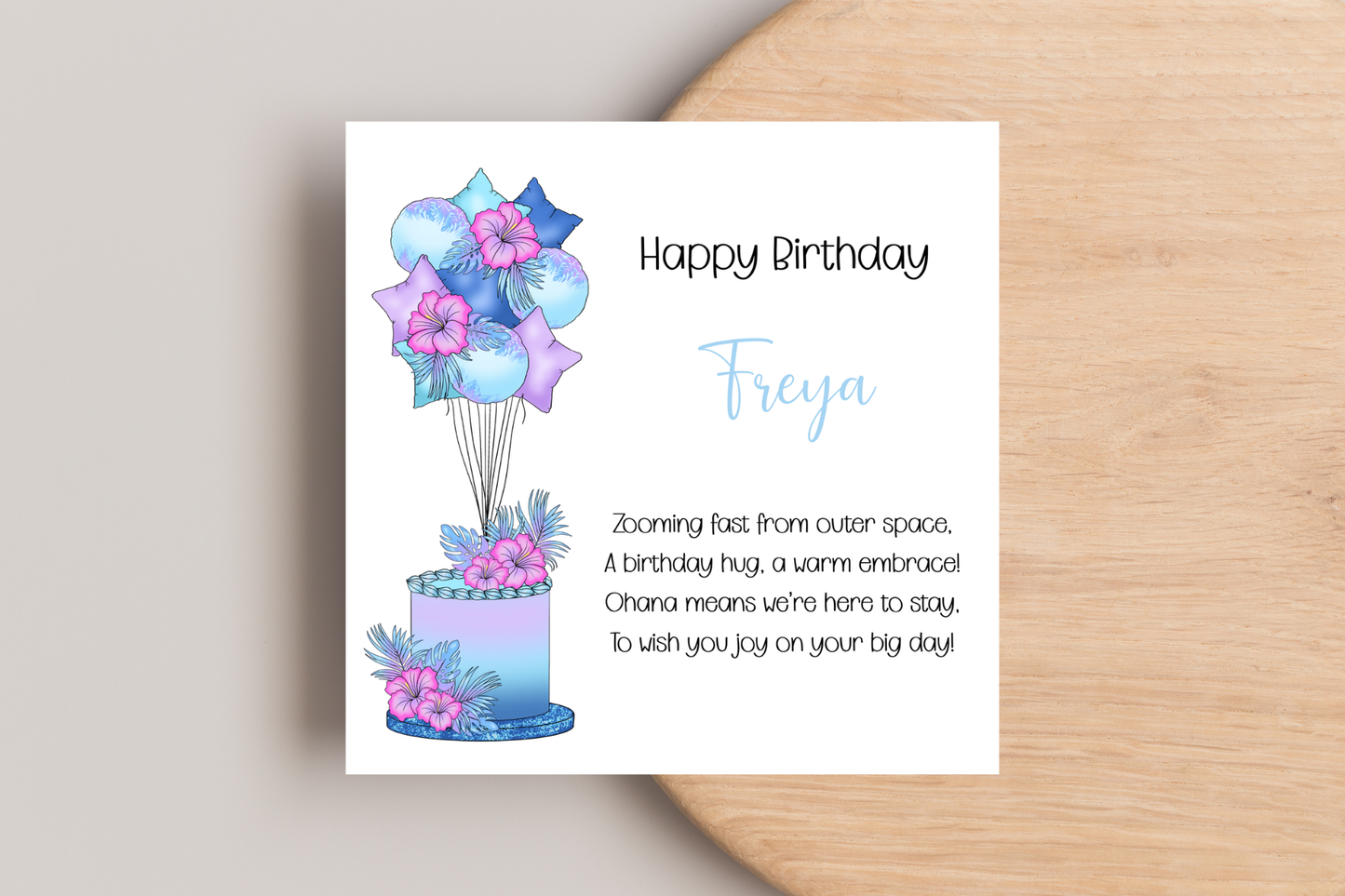 Personalised Stitch Inspired Birthday Card
