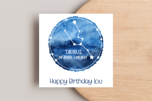 Personalised Star Sign Birthday Card