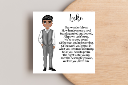 Personalised Prom Card for Son