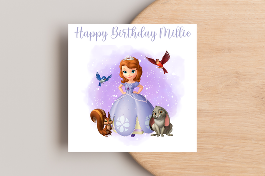 Personalised Princess Sofia Birthday Card