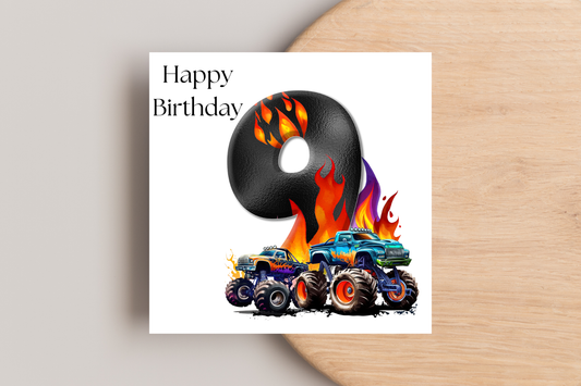 Monster Truck Birthday Card