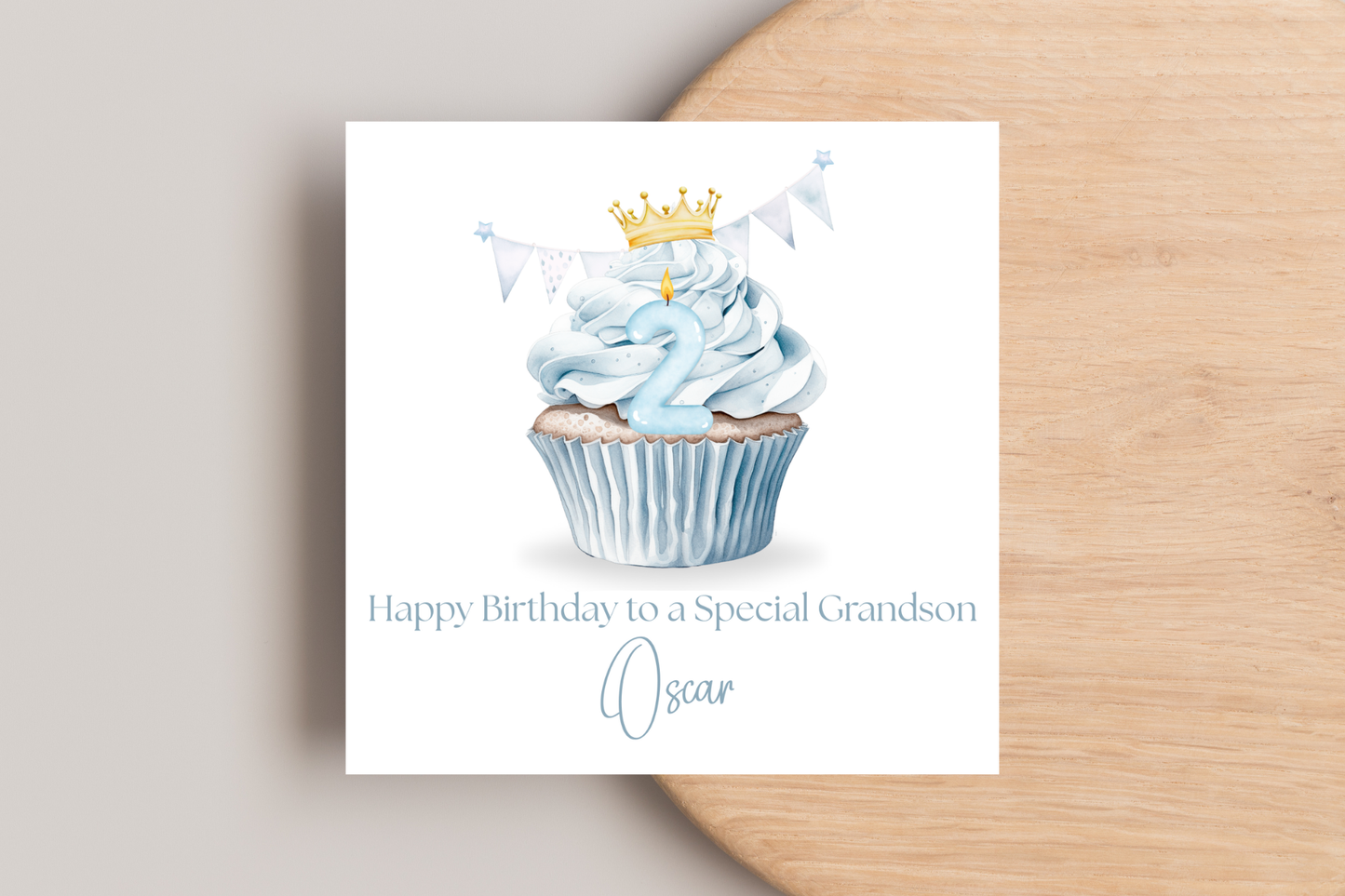 Personalised Prince Cupcake Birthday Card