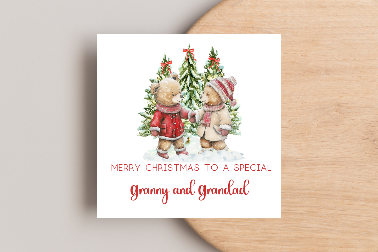 Personalised Bear Special Couple Christmas Card