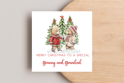 Personalised Bear Special Couple Christmas Card