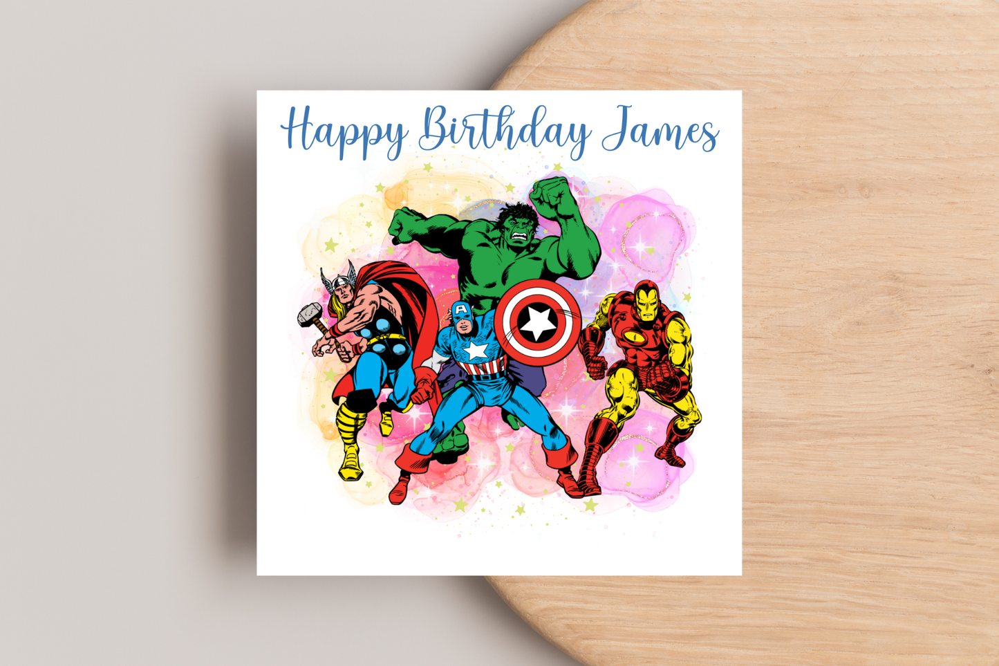 Super hero Avengers Personalised Birthday Card
