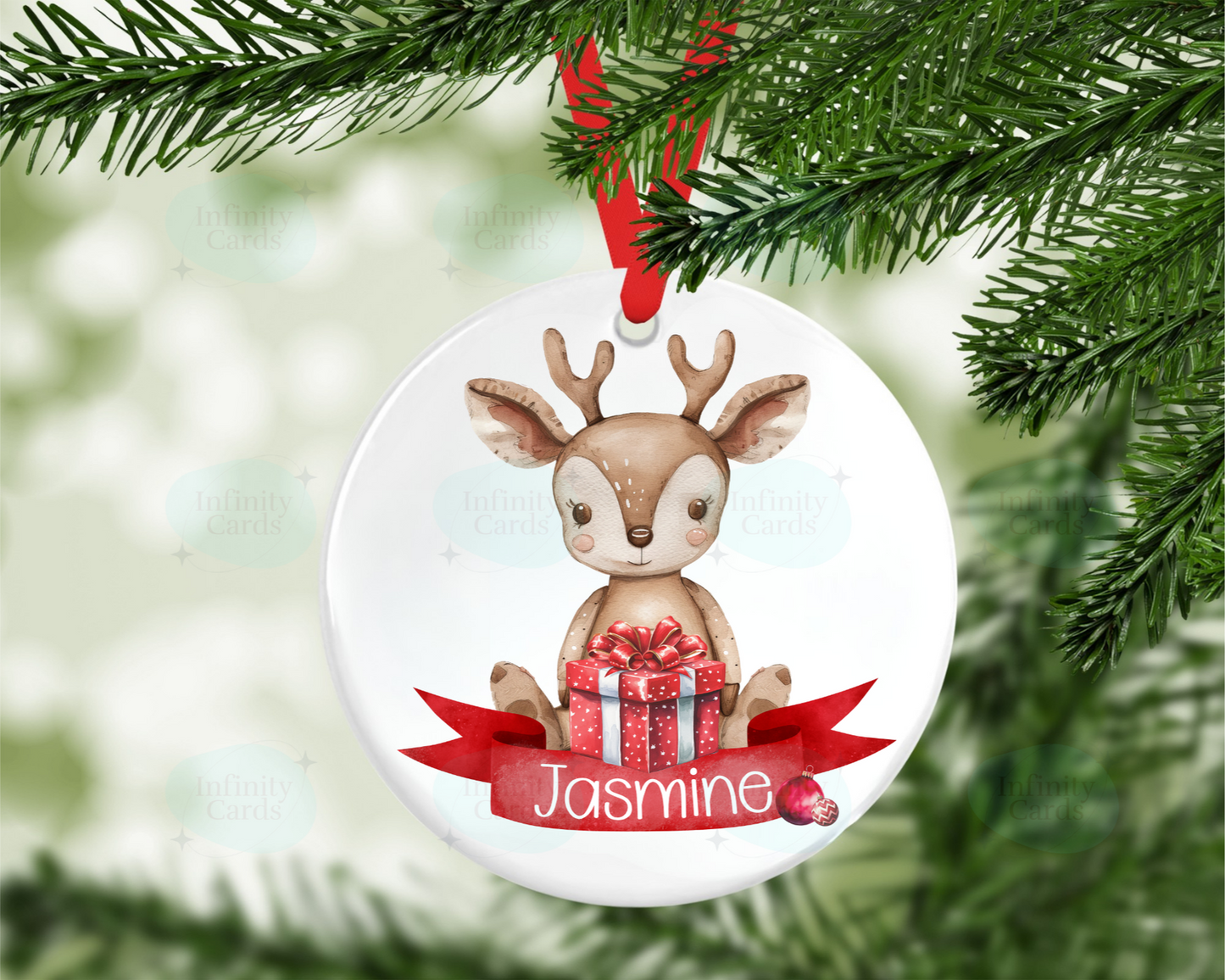 Personalised Reindeer Christmas Tree Decoration