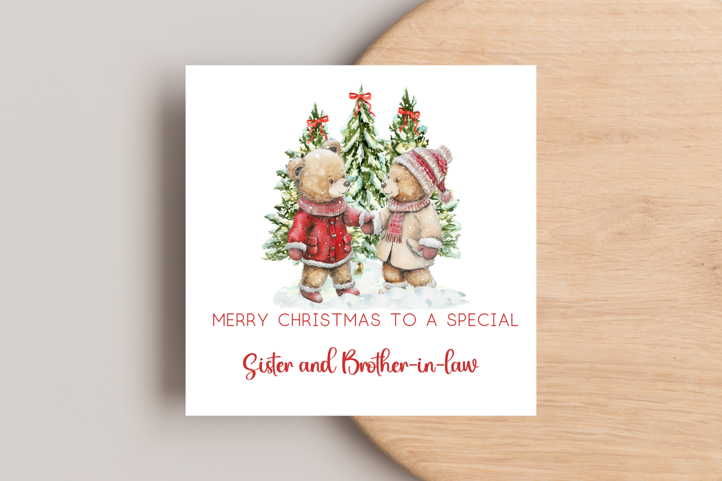 Personalised Bear Special Couple Christmas Card