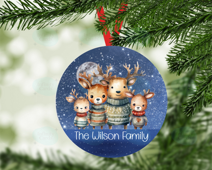 Personalised Reindeer Family Christmas Tree Decoration