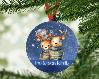 Personalised Reindeer Family Christmas Tree Decoration