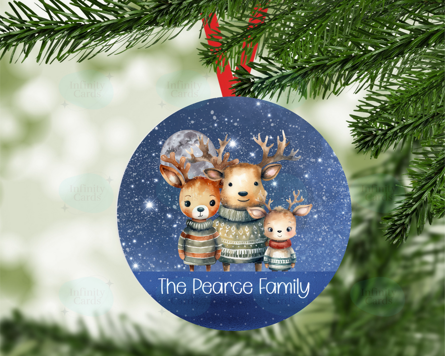 Personalised Reindeer Family Christmas Tree Decoration