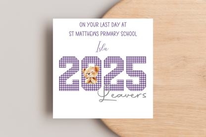 Personalised 2025 Bear School Leavers Card