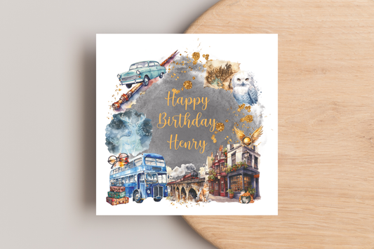 Personalised Harry Potter Inspired Birthday Card