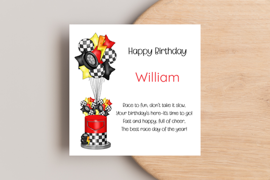 Personalised Cars Inspired Birthday Card