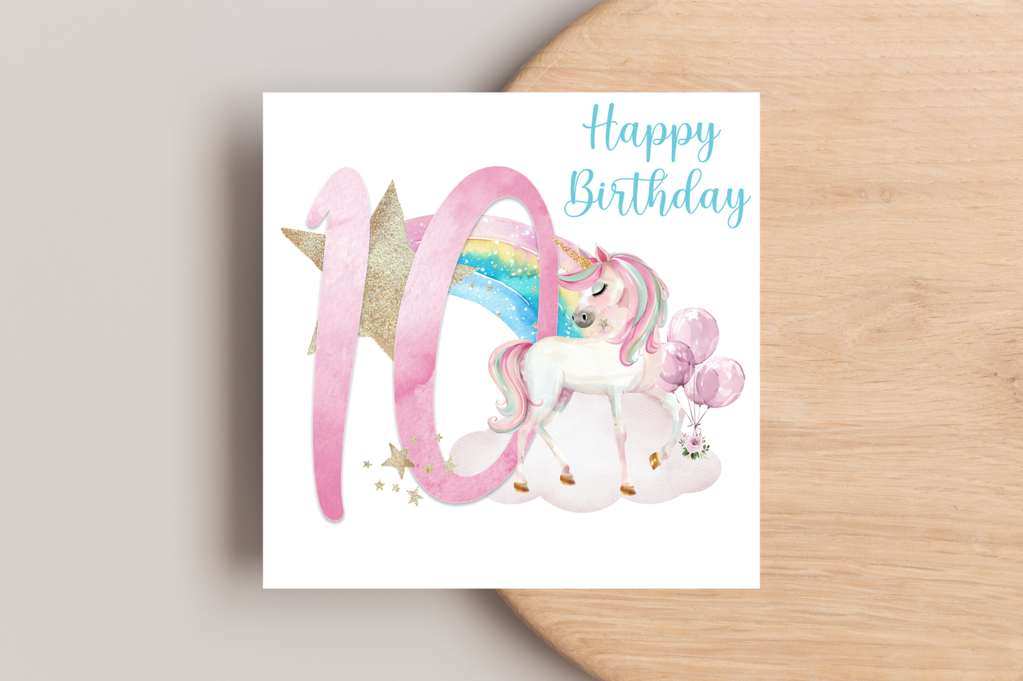 Magical Unicorn Number Birthday Card