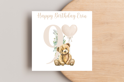 Personalised Teddy Bear Birthday Card