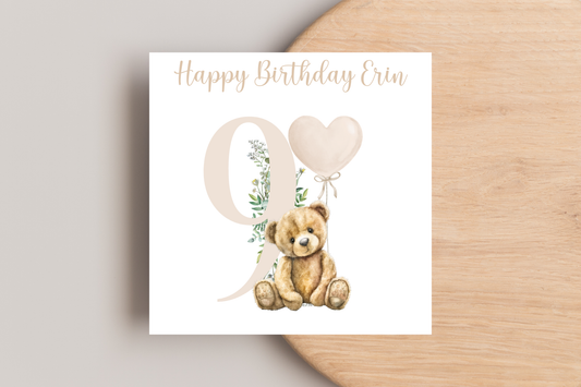Personalised Teddy Bear Birthday Card