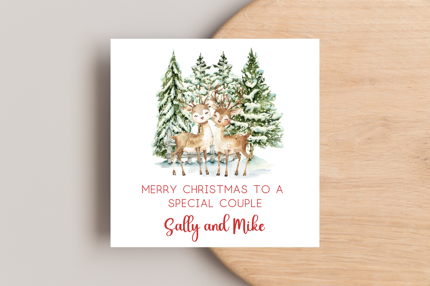 Personalised Reindeer Special Couple Christmas Card