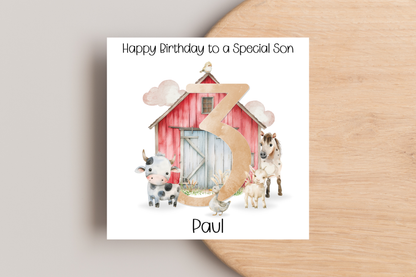 Personalised Farm Birthday Card