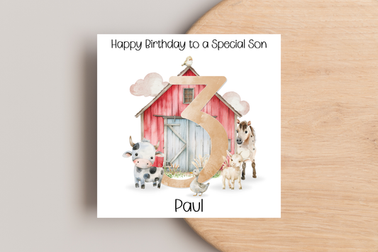 Personalised Farm Birthday Card
