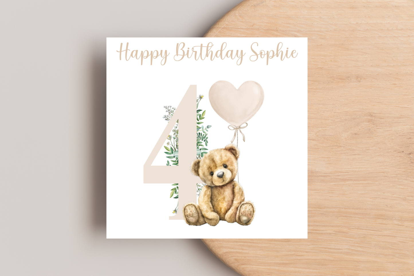 Personalised Teddy Bear Birthday Card