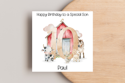 Personalised Farm Birthday Card