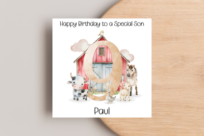 Personalised Farm Birthday Card