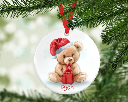 Personalised Bear Christmas Tree Decoration