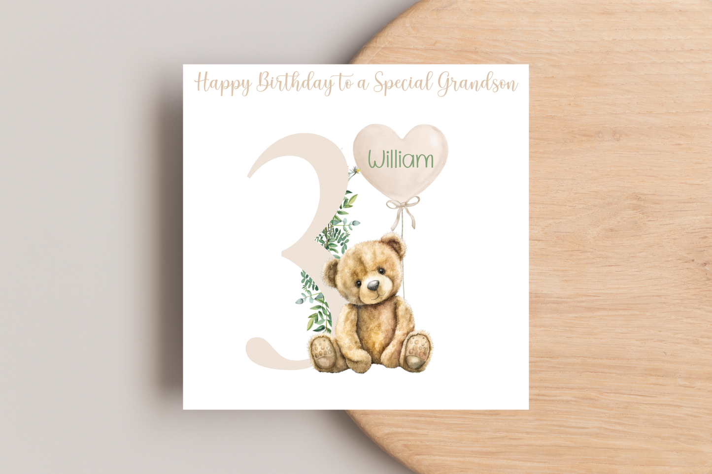Personalised Teddy Bear Birthday Card