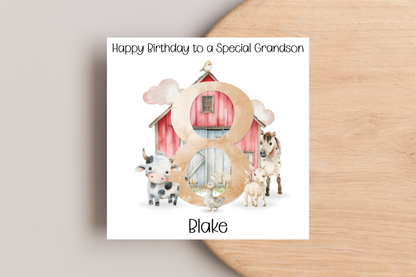 Personalised Farm Birthday Card