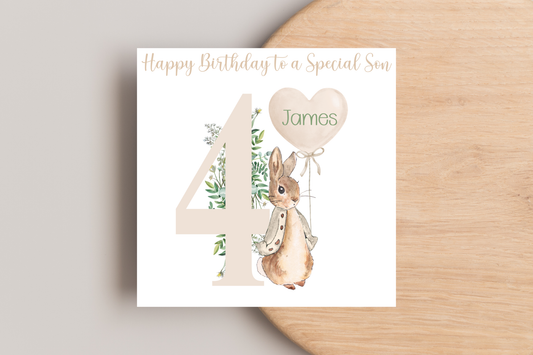 Personalised Peter Rabbit Birthday Card
