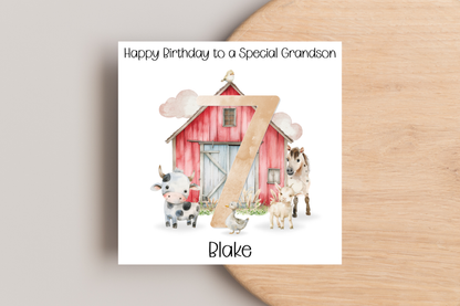 Personalised Farm Birthday Card
