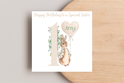 Personalised Peter Rabbit Birthday Card