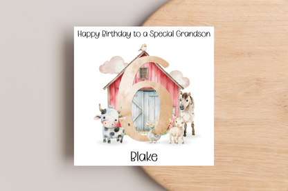 Personalised Farm Birthday Card
