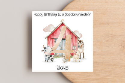 Personalised Farm Birthday Card