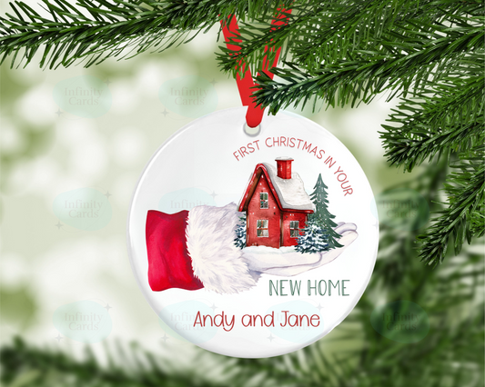 Personalised First Christmas in Your New Home Christmas Tree Decoration
