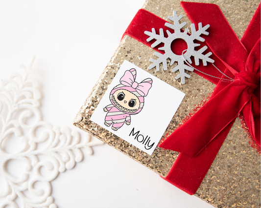 Personalised Candycane Labubu Christmas Present Labels